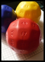 Dice : Dice - 49D - English Lottery Number Picking Dice in Red Blue and Yellow Ebay Aug 2009